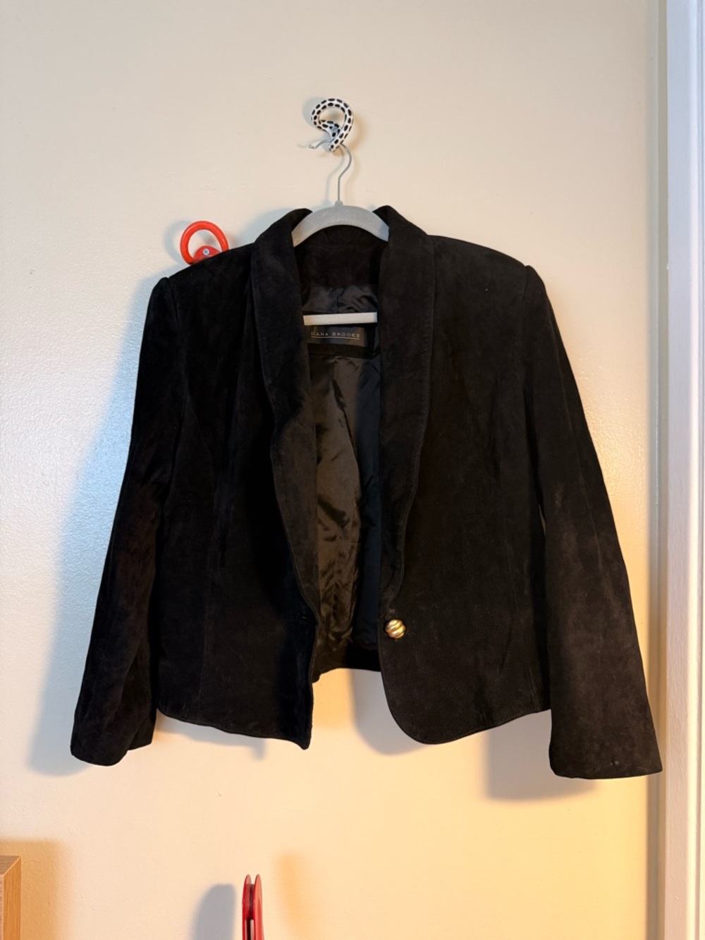 Black Suede Single-Button Jacket - Dana Brooke